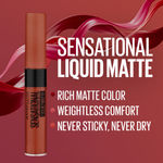 Buy Maybelline New York Sensational Liquid Matte Lipstick 17 Stop On Red (7 ml) - Purplle