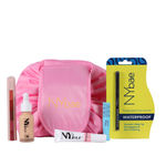 Buy NY Bae By Purplle Bestsellers Kit - Fair Skin | Strobe Pink Topaz | Warm Cashew Serum Foundation | Black Kajal | Mascara | Nude 5in1 Lipstick | Makeup Pouch | Glowy Korean Skin (70 gm) - Purplle