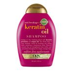 Buy OGX Anti-Breakage + Keratin Oil Fortifying Anti-Frizz Shampoo for Damaged Hair & Split Ends, with Keratin Proteins & Argan Oil, Paraben-Free, Sulfate-Free Surfactants, 385ml - Purplle