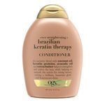 Buy OGX Ever Straightening Brazilian Keratin Smooth Conditioner | Coconut Oil, Keratin Proteins, Avocado Oil & Cocoa Butter, For Dry, Curly, Frizzy, Fine Hair Sulfate Parabens Free 385 ml - Purplle