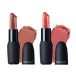 Buy FACES CANADA Festive Glam - Weightless Matte Lipstick Pack of 2 - Buff Nude & Peach Candy (4.5gx2) | Highly Pigmented Lip Color | Smooth One Stroke Glide | Moisturizes & Hydrates Lips - Purplle