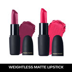 Buy FACES CANADA Festive Glam - Weightless Matte Lipstick Pack of 2 - Hot Plum + Fuschia Wave (4.5gx2) | Highly Pigmented Lip Color | Smooth One Stroke Glide | Moisturizes & Hydrates Lips - Purplle