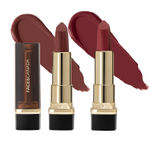 Buy FACES CANADA Festive Hues - Comfy Matte Creme Lipstick Pack of 2 - Raise The Roof & Not A Quitter (4.2gx2) | 8HR Long Stay | Creamy Matte Finish | Intense Color | Single Stroke Smooth Application - Purplle