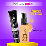 Buy NY Bae Prime & Dewy Deep Face Combo | Korean Glow | Brightening Primer | Minimizes Pores | Long Lasting | Dewy Foundation | Mocha 06 | Skin Tint - Purplle