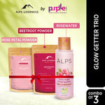 Buy Alps Goodness Glow Getter Trio | Beetroot powder + Rose Petal Powder + 100% Natural Rose water I Glow Up Kit I Skin Brightening Set I Pack of 3 - Purplle