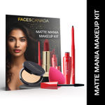 Buy FACES CANADA Matte Mania Makeup Kit - Kajal (0.35 gm) + Lipstick (4.2 gm) + Compact (9 gm) + Mascara (9.5 ml) + Beauty Blender | Pack of 5 | Makeup Kit For Women - Purplle