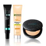 Buy Maybelline x Garnier Ultimate Base Makeup Kit (Maybelline New York Fit me Primer (30ml) + Garnier Skin Naturals BB Cream (30g) + Maybelline New York Fit Me Compact 128, warm nude (6g)) - Purplle