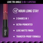 Buy Staze 9to9 Love Tri-Angle 3 in 1 Lipstick | 05 Truffle Blush | 3.8 gm - Purplle