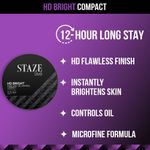 Buy Staze 9to9 HD Bright Poreless + Oil Control Compact | 125W Vanilla | 9g - Purplle