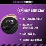 Buy Staze 9to9 HD Bright Poreless + Oil Control Compact | 128C Cashmere | 9 gm - Purplle