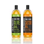 Buy WishCare 100% Pure Cold Pressed Castor Oil & Olive Oil (200ml each) - Purplle
