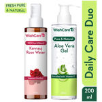 Buy WishCare Pure & Natural Aloe Vera Gel and Rose Water Combo of 2 - Purplle