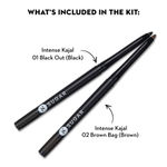 Buy SUGAR Cosmetics Kohl Of Honour - Intense Kajal - 01 Black Out & 02 Brown Bag (Brown Kajal) - Pack of 2 - Purplle