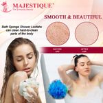 Buy Majestique Shower Puff Bath Sponge Loofah BA201 Shower Essential Skin Care 3Pcs - Color May Vary - Purplle