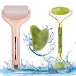 Buy Majestique Ice Roller with Jade Roller and Stone, Massager for Face and Neck Skin Care - Reduce Anti-Wrinkles - Color May Vary - Purplle