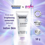 Buy DERMDOC by Purplle 4% Niacinamide Brightening Sunscreen with SPF 50 Sun Protection (50gm) | Sunscreen for Oily Skin | PA +++ | UV Protection | Sunscreen Gel Cream - Purplle