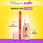 Buy NY Bae 5in1 Lipstick & Serum Foundation Duo - Medium Skin | Warm Cashew Foundation | Glowing Korean Skin | Celeb Glow | 5in1 Nude Lipsticks | Lip Crayon | Creamy Matte | Makeup Kit - Purplle