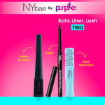 Buy NY Bae Eye Love - Kohl, Liner, Lash Trio | Black Kajal | Black Matte Liquid Eyeliner | Mini Mascara | Eye Makeup | Waterproof | Long Lasting | Quick Dry | Makeup Kit - Purplle