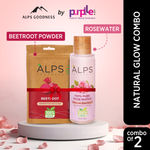 Buy Alps Goodness Natural Glow Combo with Bestselling Beetroot Powder & 100% Pure Rose water I Skin Brightening Duo I Glow up Set I Pack of 2 - Purplle