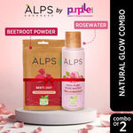 Buy Alps Goodness Natural Glow Combo with Bestselling Beetroot Powder (50 g) & 100% Pure Rose Water (100 ml) I Skin Brightening Duo I Glow up Set I Pack of 2 - Purplle