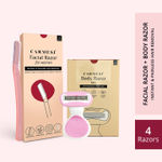 Buy Carmesi Facial Razor (Pack of 3) & Body Razor Mini (Pack of 1) - Purplle