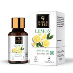 Buy Good Vibes Lemon 100% Pure Essential Oil | Anti-Dandruff, Hairfall Control, Skin Brightening | 100% Vegetarian, No GMO, No Animal Testing (10 ml) - Purplle