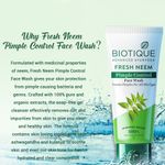 Buy Biotique Fresh Neem Pimple Control Face Wash (100 ml) - Purplle