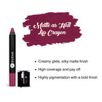 Buy SUGAR Cosmetics Matte as Hell Crayon Lipsticks for Women | Lasts Up To 8+ Hours | Lip Crayon with Sharpener | 2.5 gm - 32 Miss Rosa - Purplle