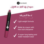 Buy SUGAR Cosmetics Matte as Hell Crayon Lipsticks for Women | Lasts Up To 8+ Hours | Lip Crayon with Sharpener | 2.5 gm - 32 Miss Rosa - Purplle
