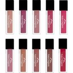 Buy Aravi Organic Soft Matte Kit Set of 10 Long Stay Lipstick - Matte Liquid Lipstick With Almond Oil & Vitamin E - Waterproof & Ultra Smooth - Paraben & Silicon Free - 7.5 ml (Mixed) - Purplle