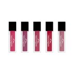 Buy Aravi Organic Soft Matte Kit Set of 5 Long Stay Lipstick - Matte Liquid Lipstick With Almond Oil & Vitamin E - Waterproof & Ultra Smooth - Paraben & Silicon Free - 7.5 ml (Pink) - Purplle