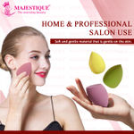 Buy Majestique Professional Makeup Sponges Blender Set, Beauty Blender with Egg Case - 4Pcs Multicolor & Shade May Vary - Purplle