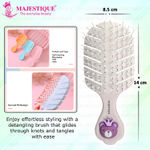 Buy Majestique Small Hair Brush - 100% Bio-Friendly Detangling Brush, Mini Paddle Brush for Kids, Women, Men - Multicolor - Purplle