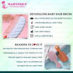 Buy Majestique Small Hair Brush - 100% Bio-Friendly Detangling Brush, Mini Paddle Brush for Kids, Women, Men - Multicolor - Purplle