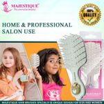 Buy Majestique Small Hair Brush - 100% Bio-Friendly Detangling Brush, Mini Paddle Brush for Kids, Women, Men - Multicolor - Purplle