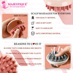 Buy Majestique Body Bath Silicone Shampoo Massager, Head Care Massage Brush for Shampoo, Stress & Tension Relief - Large / Multicolor 2 Pcs - Purplle