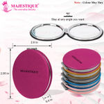 Buy Majestique Round Pocket Makeup Mirror, 1X/2X Magnifying Foldable Mirror with Compact Size - 1 Pcs / Multicolor - Purplle