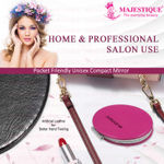 Buy Majestique Round Pocket Makeup Mirror, 1X/2X Magnifying Foldable Mirror with Compact Size - 1 Pcs / Multicolor - Purplle