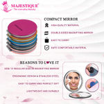 Buy Majestique Round Pocket Makeup Mirror, 1X/2X Magnifying Foldable Mirror with Compact Size - 1 Pcs / Multicolor - Purplle