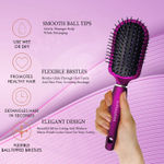 Buy Majestique Detangler Brush, Purple Series - Bio-Friendly Detangling Hair Brush Ultra-Soft Tipped Nylon for Curly, Straight, Women, Men 1 Pc - Purplle