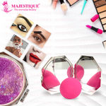 Buy Majestique Dual Side Hexaglitter Pocket Mirror, Distortion-Free, Compact Small Folding Makeup Mirror - Multicolor - Purplle