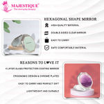 Buy Majestique Dual Side Hexaglitter Pocket Mirror, Distortion-Free, Compact Small Folding Makeup Mirror - Multicolor - Purplle