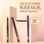 Buy Swiss Beauty You & Eye Power Black Kajal Twin Pack | 24 Hrs Stay Long Lasting Kajal with easy to glide application | Smudge proof and Waterproof | Creamy Texture | Pack of 2 , Qty | - Purplle