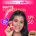 Buy NY Bae Truly Matte Foundation - Almond 318 (18ml) | Deep Skin Tone | SPF 50 PA +++ | Everyday Foundation | Sunscreen | Waterproof | Smudgeproof | Oil Control | 12+ Hours Stay | Buildable Coverage | Lightweight - Purplle