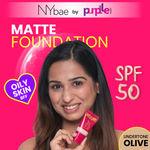 Buy NY Bae Truly Matte Foundation - Honey 128 (18ml) | Medium Skin Tone | SPF 50 PA +++ | Everyday Foundation | Sunscreen | Waterproof | Smudgeproof | Oil Control | 12+ Hours Stay | Buildable Coverage | Lightweight - Purplle
