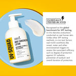 Buy UV Squad Body Sunscreen Lotion SPF 50 PA++++ Niaciamide, Vitamin C & Pro-Ceramides 250 ml - Purplle