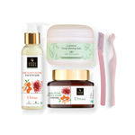 Buy Good Vibes x Carmesi Weekly Routine (Shaving Balm (2 in 1) , Facial razor (1+1) , Ubtan Facewash (120 ml) , Glow Powder (150 gm)) - Purplle