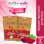 Buy Alps Goodness Brightening Beetroot Twin Pack I Pure & 100% Natural I Chukandar Powder for Healthy Hair Growth & Skin Care (Pack of 2) - (50 gm each) - Purplle