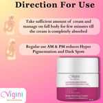 Buy Vigini Body Whitening Lightening Brightening Moisturizing Polishing Fairness Exfoliating Day Night Gel Cream Glowing Skin De Tan Uneven Tone Pigmentation Dark Spot Remover Glutathione Vitamin C & Hyaluronic Acid SPF 30 Sunblock 50 ml - Purplle