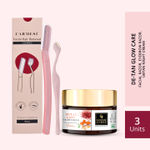 Buy Good Vibes x Carmesi (De-tan Glow With Good Vibes Ubtan Night Cream (50 gm) x Carmesi Natural Facial Hair Combo (1 Facial + 1 Eyebrow Razor)) - Purplle